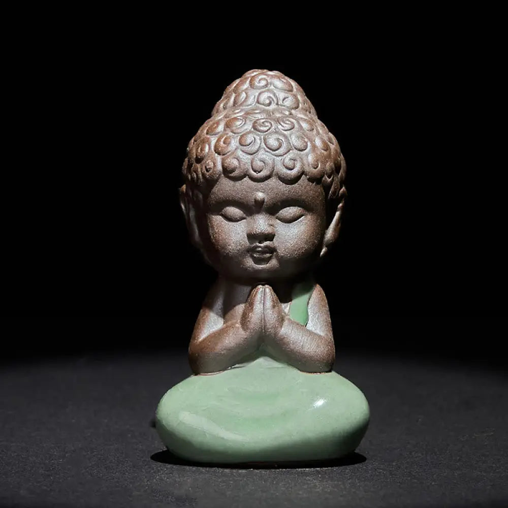 BWOOOH handcrafted Buddha statue - Prayer Meditation Resting Monk Cera