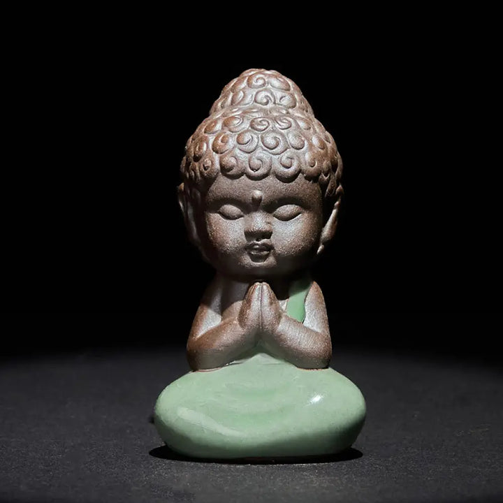 BWOOOH handcrafted Buddha statue - Prayer Meditation Resting Monk Cera