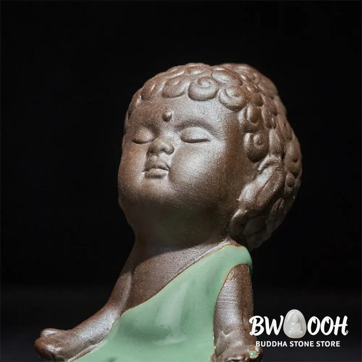 BWOOOH handcrafted Buddha statue - Prayer Meditation Resting Monk Cera