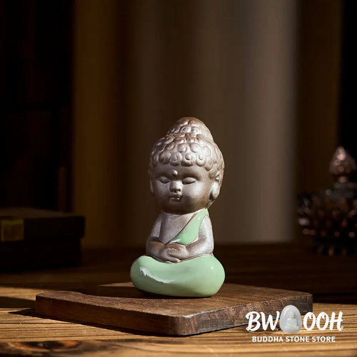 BWOOOH handcrafted Buddha statue - Prayer Meditation Resting Monk Cera