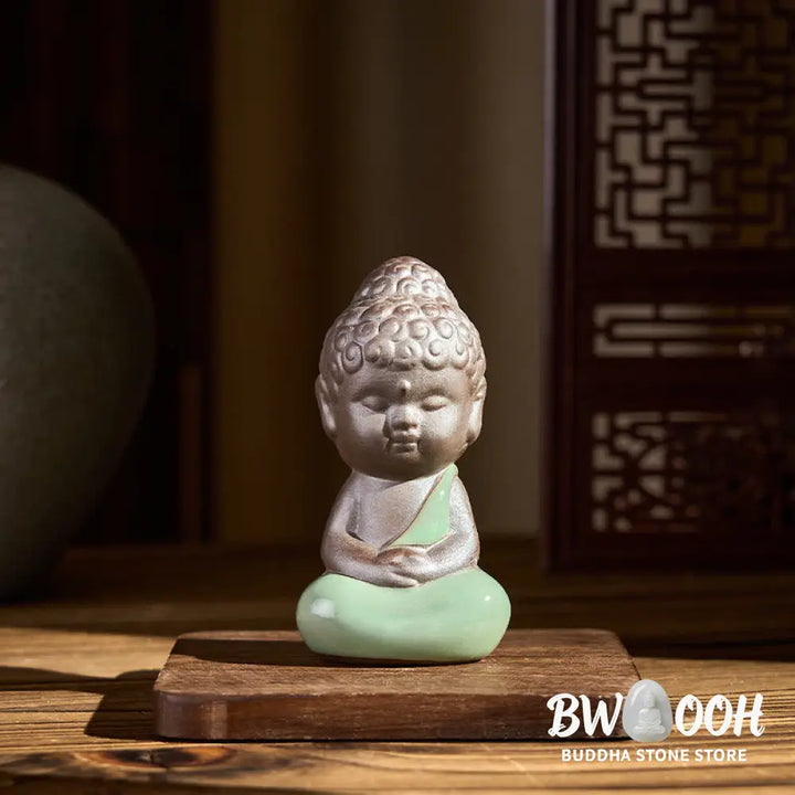 BWOOOH handcrafted Buddha statue - Prayer Meditation Resting Monk Cera
