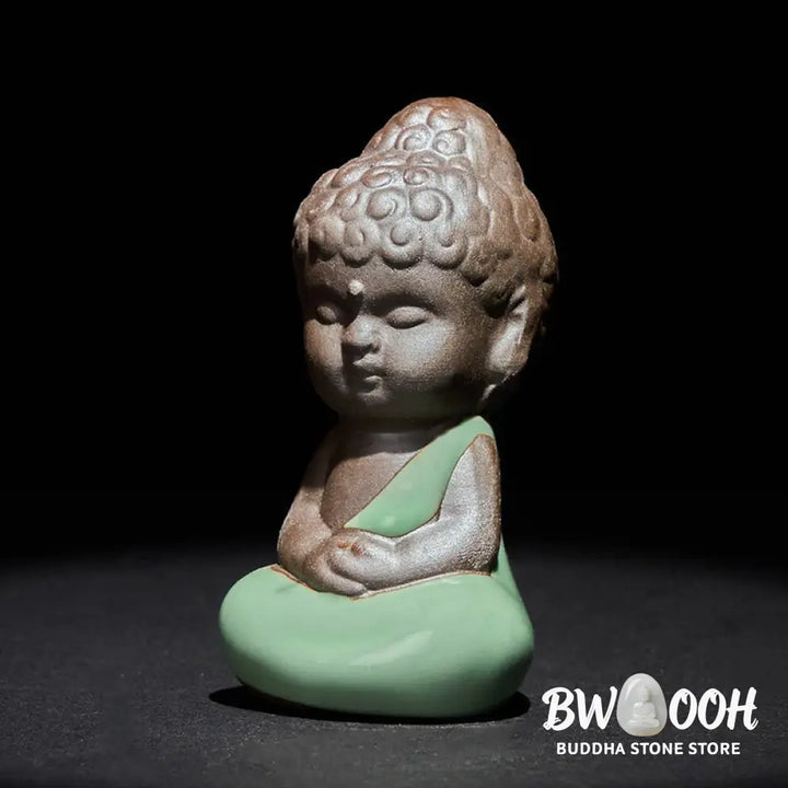 BWOOOH handcrafted Buddha statue - Prayer Meditation Resting Monk Cera