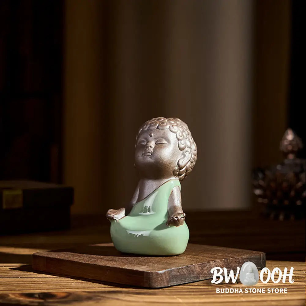 BWOOOH handcrafted Buddha statue - Prayer Meditation Resting Monk Cera