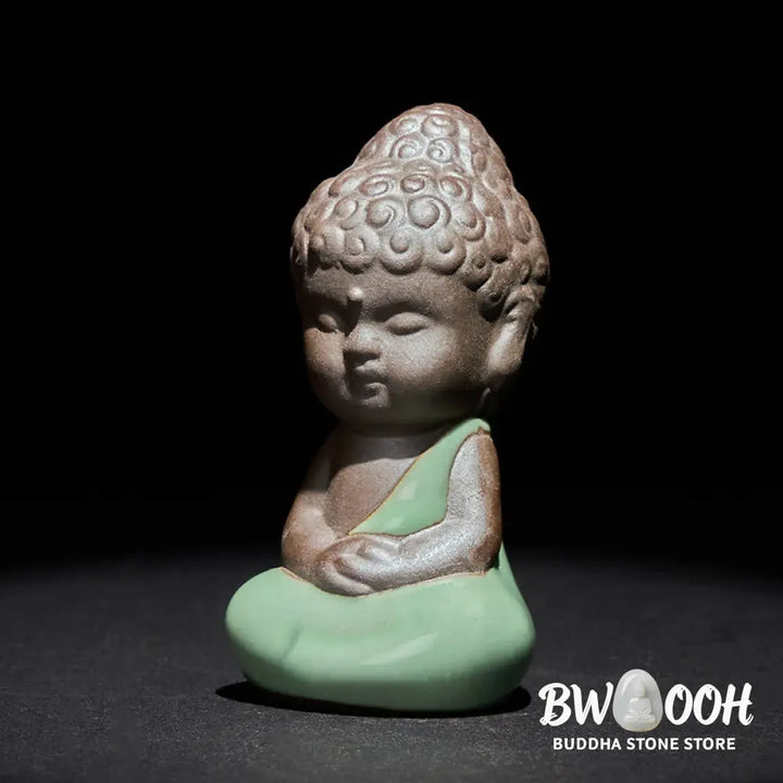 BWOOOH handcrafted Buddha statue - Prayer Meditation Resting Monk Cera