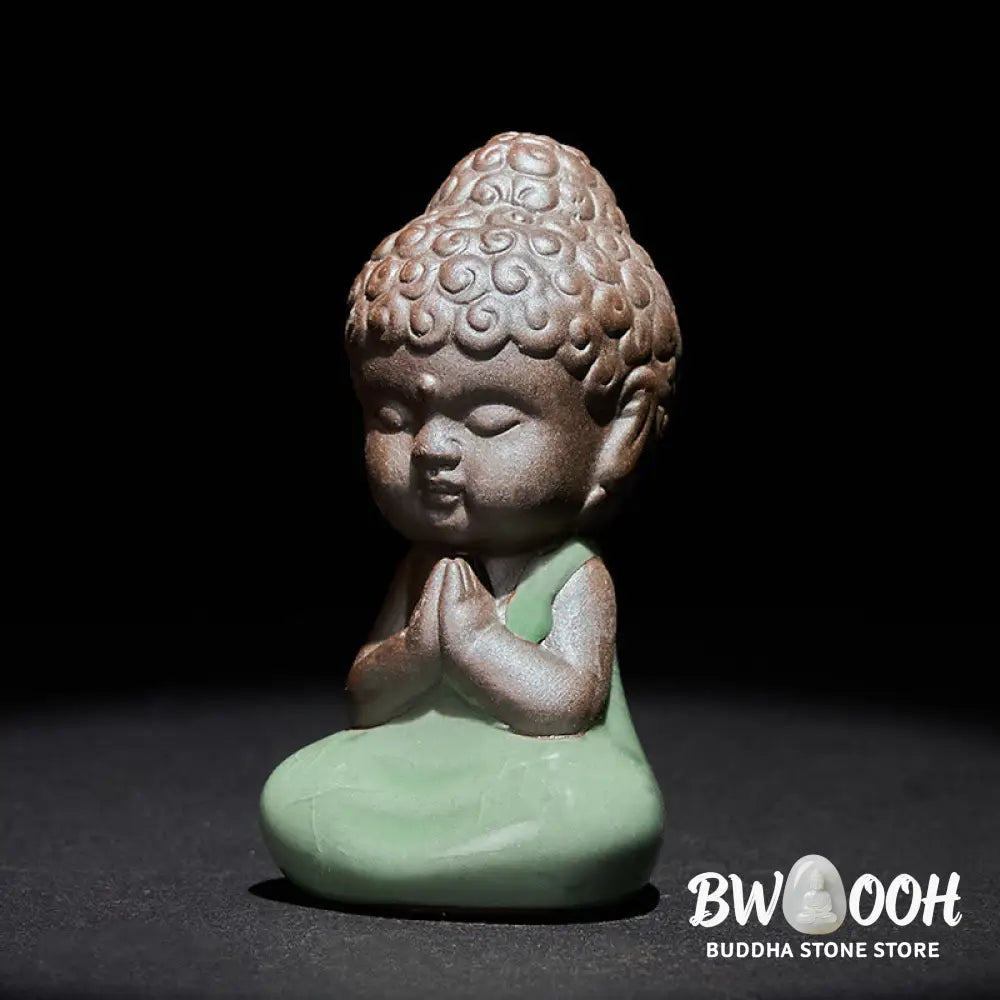 BWOOOH handcrafted Buddha statue - Prayer Meditation Resting Monk Cera