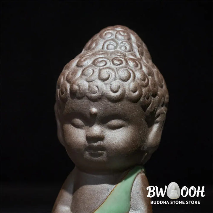 BWOOOH handcrafted Buddha statue - Prayer Meditation Resting Monk Cera