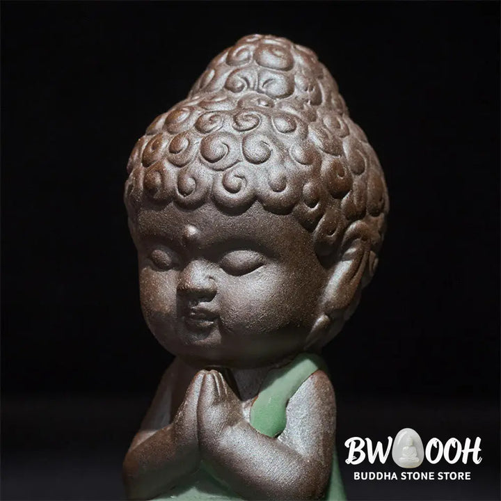 BWOOOH handcrafted Buddha statue - Prayer Meditation Resting Monk Cera