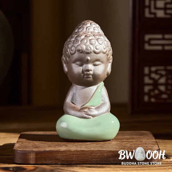 BWOOOH handcrafted Buddha statue - Prayer Meditation Resting Monk Cera