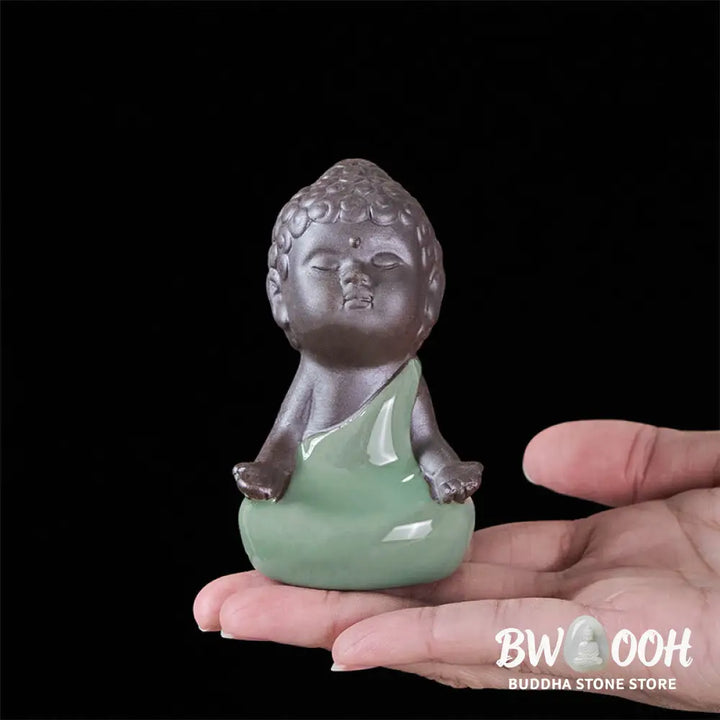 BWOOOH handcrafted Buddha statue - Prayer Meditation Resting Monk Cera