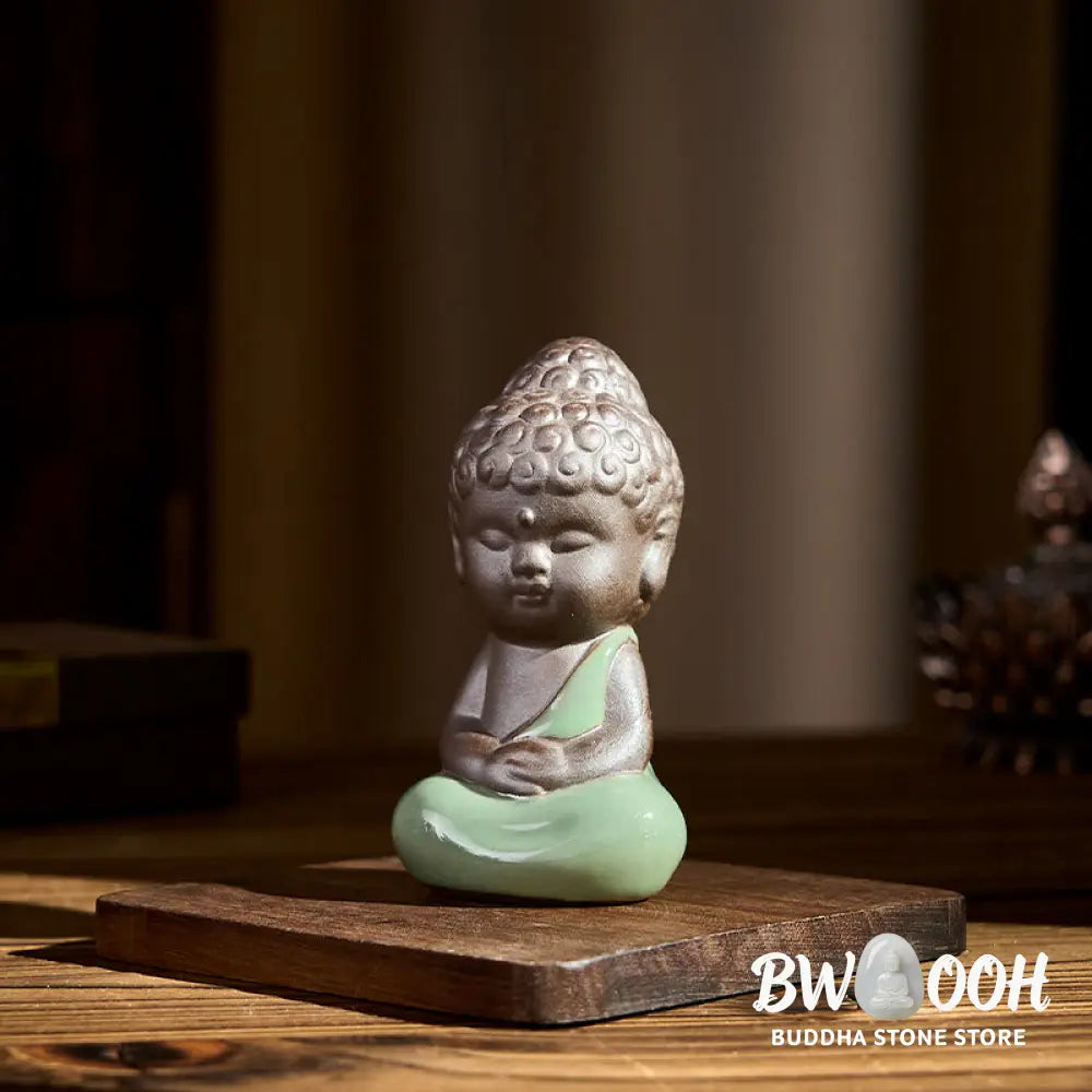 BWOOOH handcrafted Buddha statue - Prayer Meditation Resting Monk Cera