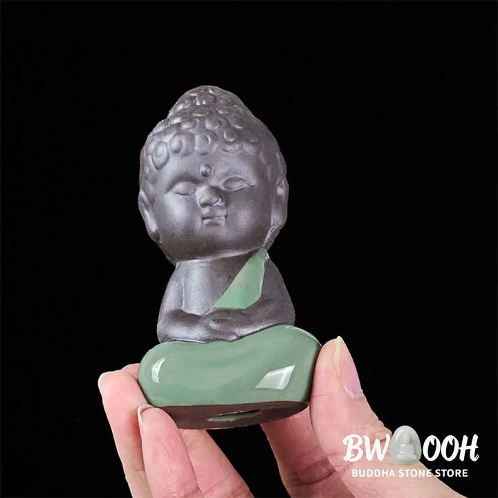 BWOOOH handcrafted Buddha statue - Prayer Meditation Resting Monk Cera