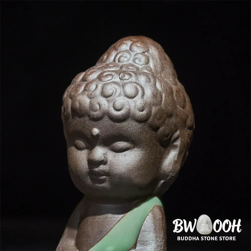BWOOOH handcrafted Buddha statue - Prayer Meditation Resting Monk Cera