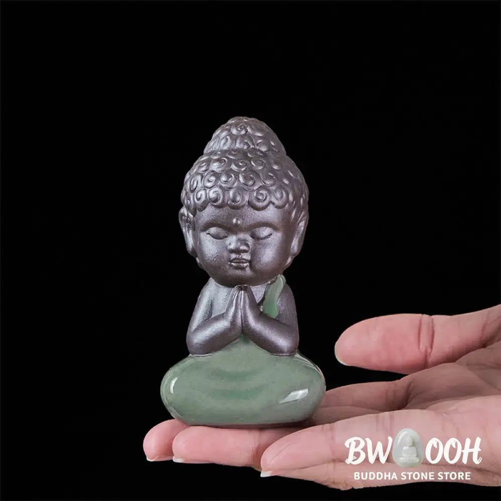 BWOOOH handcrafted Buddha statue - Prayer Meditation Resting Monk Cera