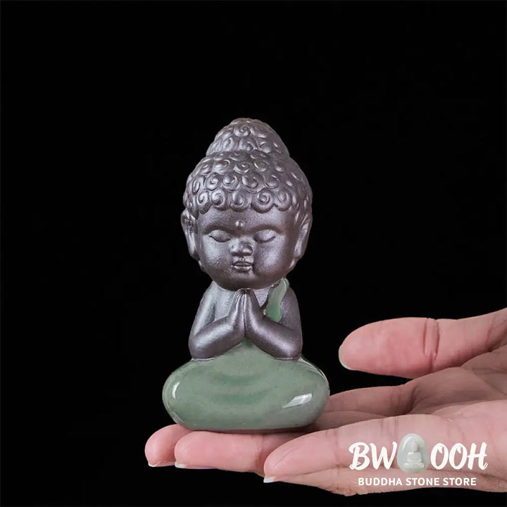 BWOOOH handcrafted Buddha statue - Prayer Meditation Resting Monk Cera
