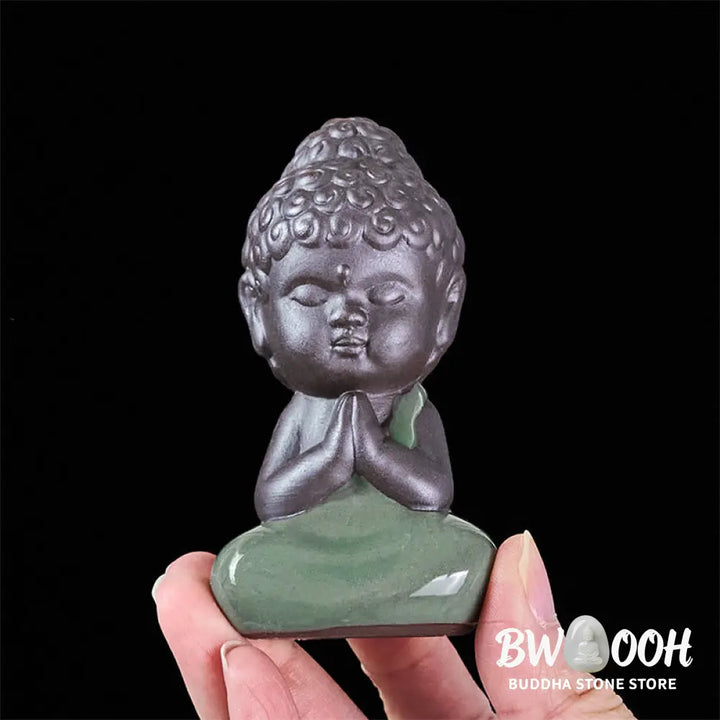 BWOOOH handcrafted Buddha statue - Prayer Meditation Resting Monk Cera