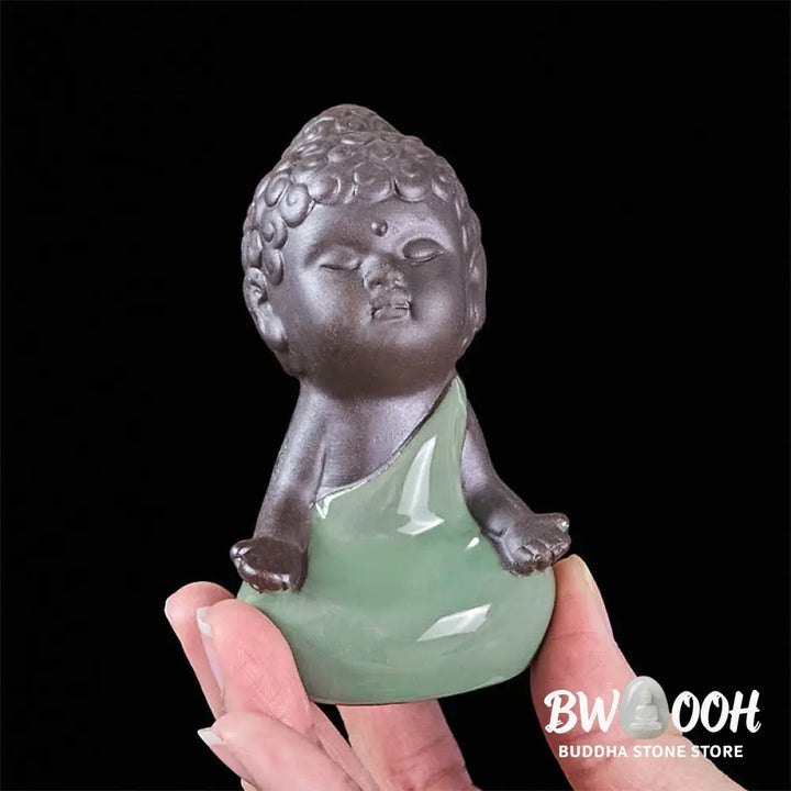 BWOOOH handcrafted Buddha statue - Prayer Meditation Resting Monk Cera