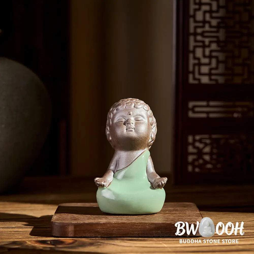 BWOOOH handcrafted Buddha statue - Prayer Meditation Resting Monk Cera