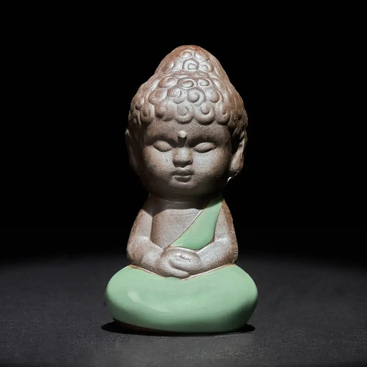 BWOOOH handcrafted Buddha statue - Prayer Meditation Resting Monk Cera