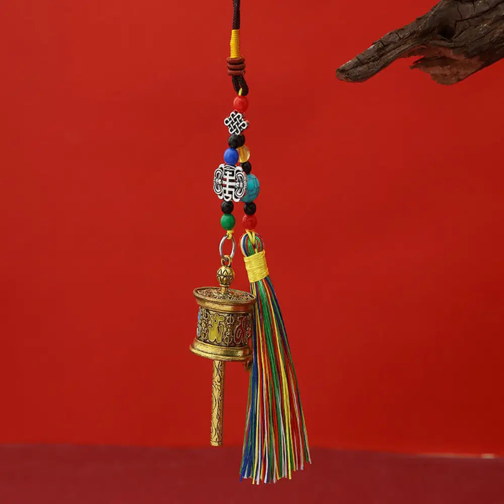 BWOOOH Prayer Wheel Om Mani Padme Hum Colorful Tassels Pu