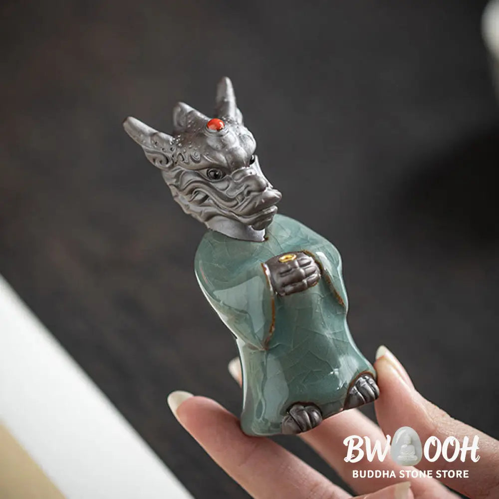 BWOOOH ceramic incense burner - Praying Dragon King Lotus Base Fu C