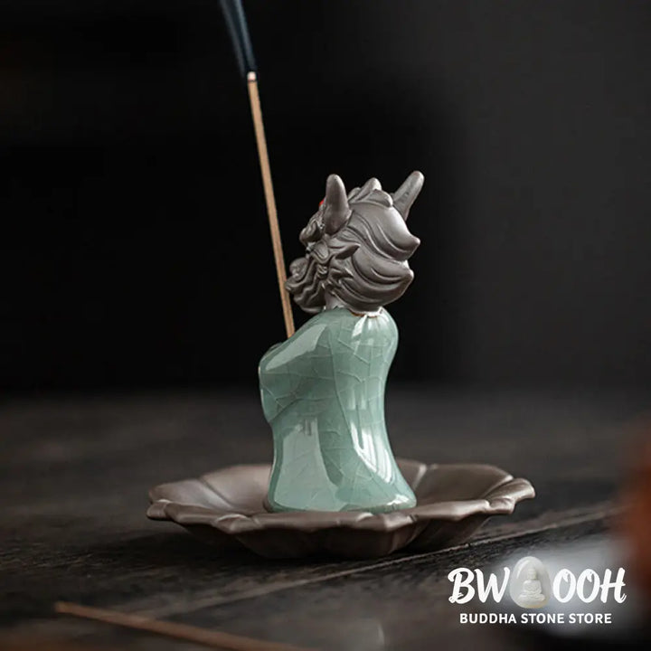 BWOOOH ceramic incense burner - Praying Dragon King Lotus Base Fu C