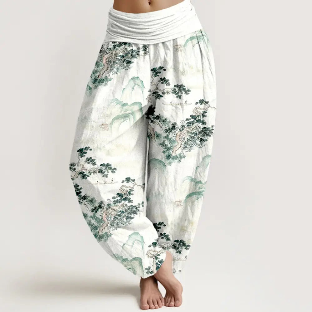 BWOOOH printed harem pants - Print Pine Trees Mountains Pattern Pure 
