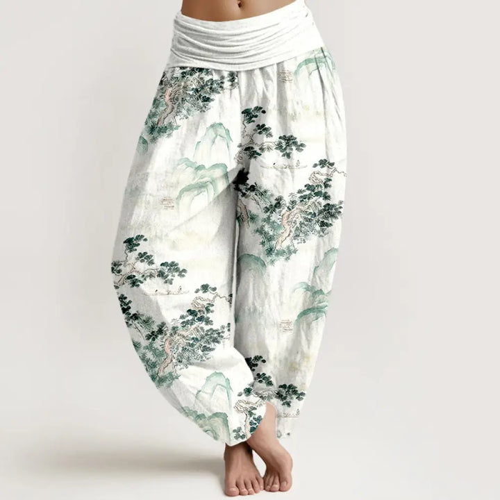 BWOOOH printed harem pants - Print Pine Trees Mountains Pattern Pure 