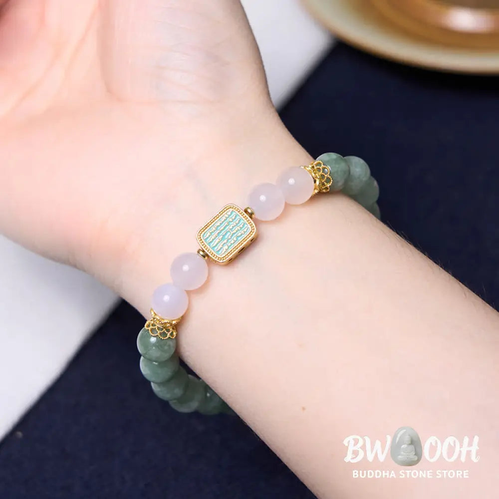 Buddha Stones Promote New Beginnings Mint Green Jade Bracelet Bangle Bundle - Bundle