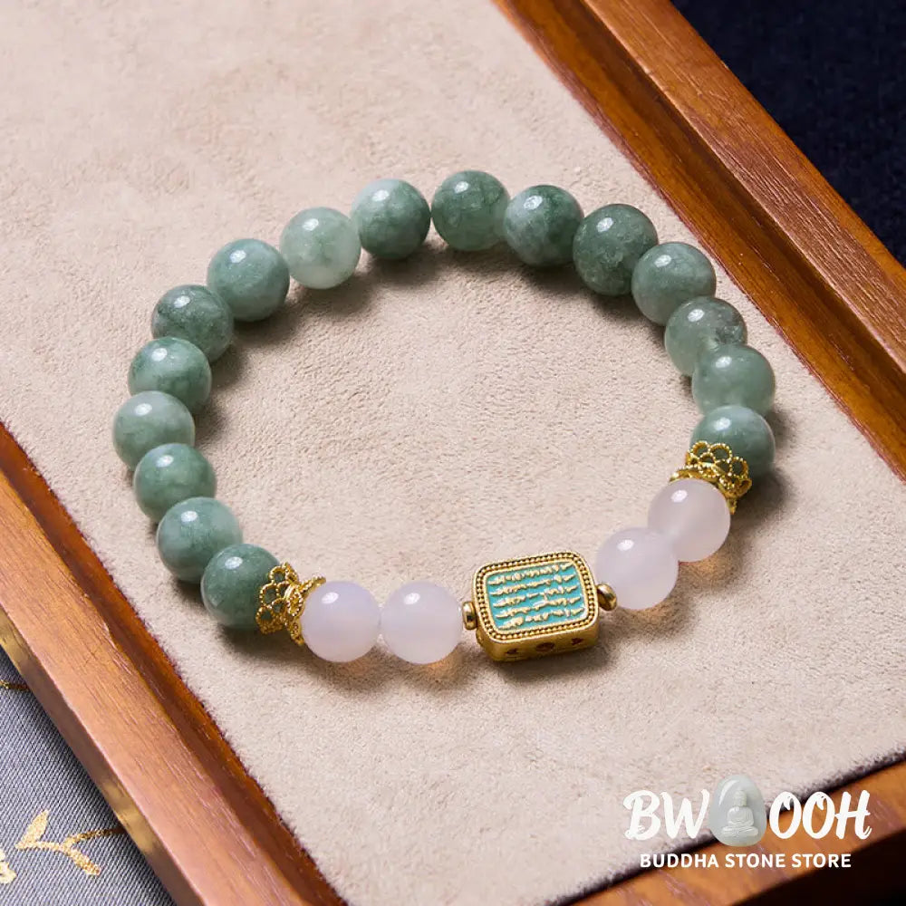 Buddha Stones Promote New Beginnings Mint Green Jade Bracelet Bangle Bundle - Bundle