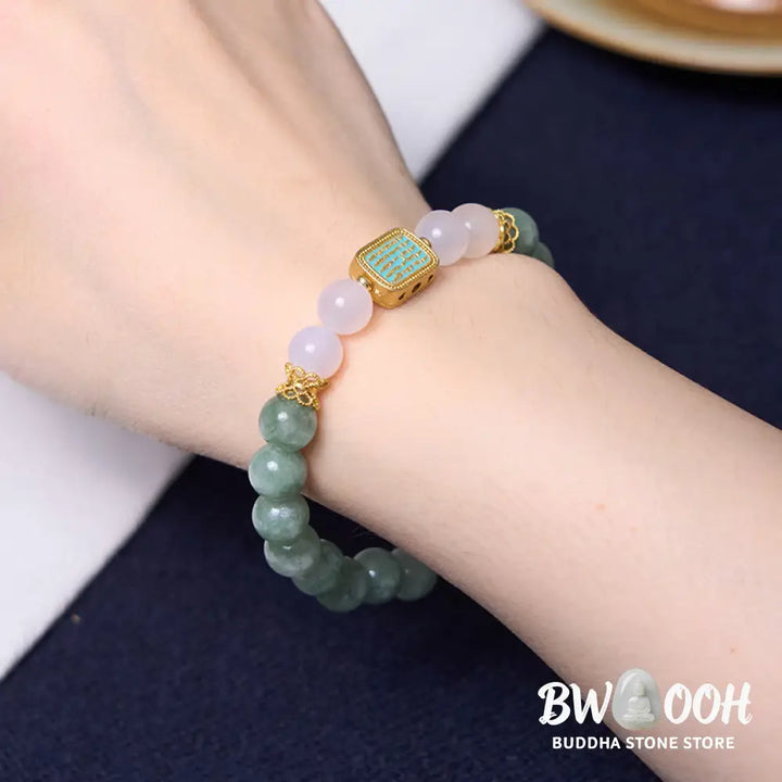 Buddha Stones Promote New Beginnings Mint Green Jade Bracelet Bangle Bundle - Bundle