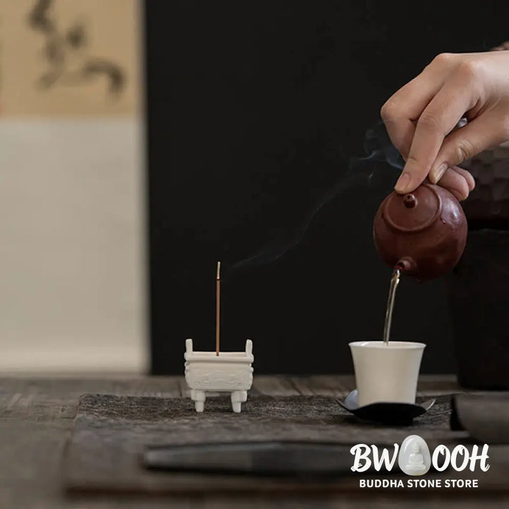 BWOOOH ceramic incense burner - Prosperous Dragon Double Lion Ears 