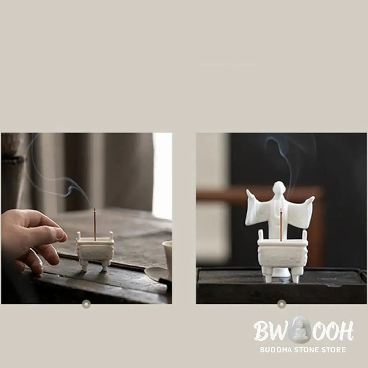 BWOOOH ceramic incense burner - Prosperous Dragon Double Lion Ears 