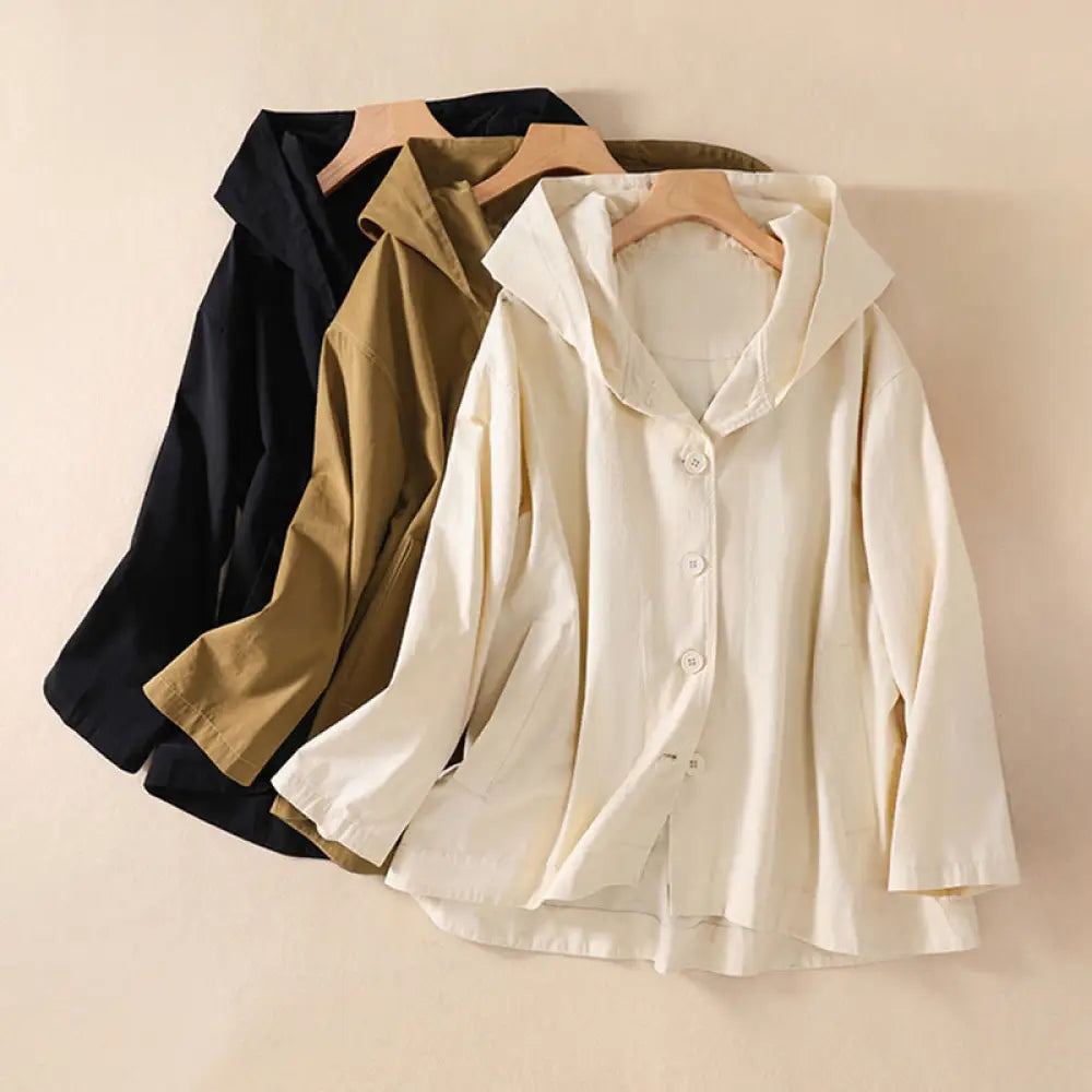 BWOOOH Pure Color Hooded Women&