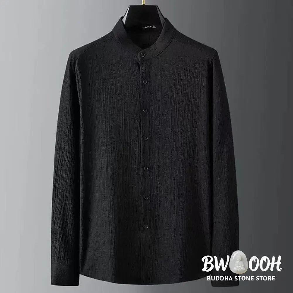 Buddha Stones Pure Color Long Sleeve Top Pants Clothing Men’s Set - Men’s Meditation Cloth