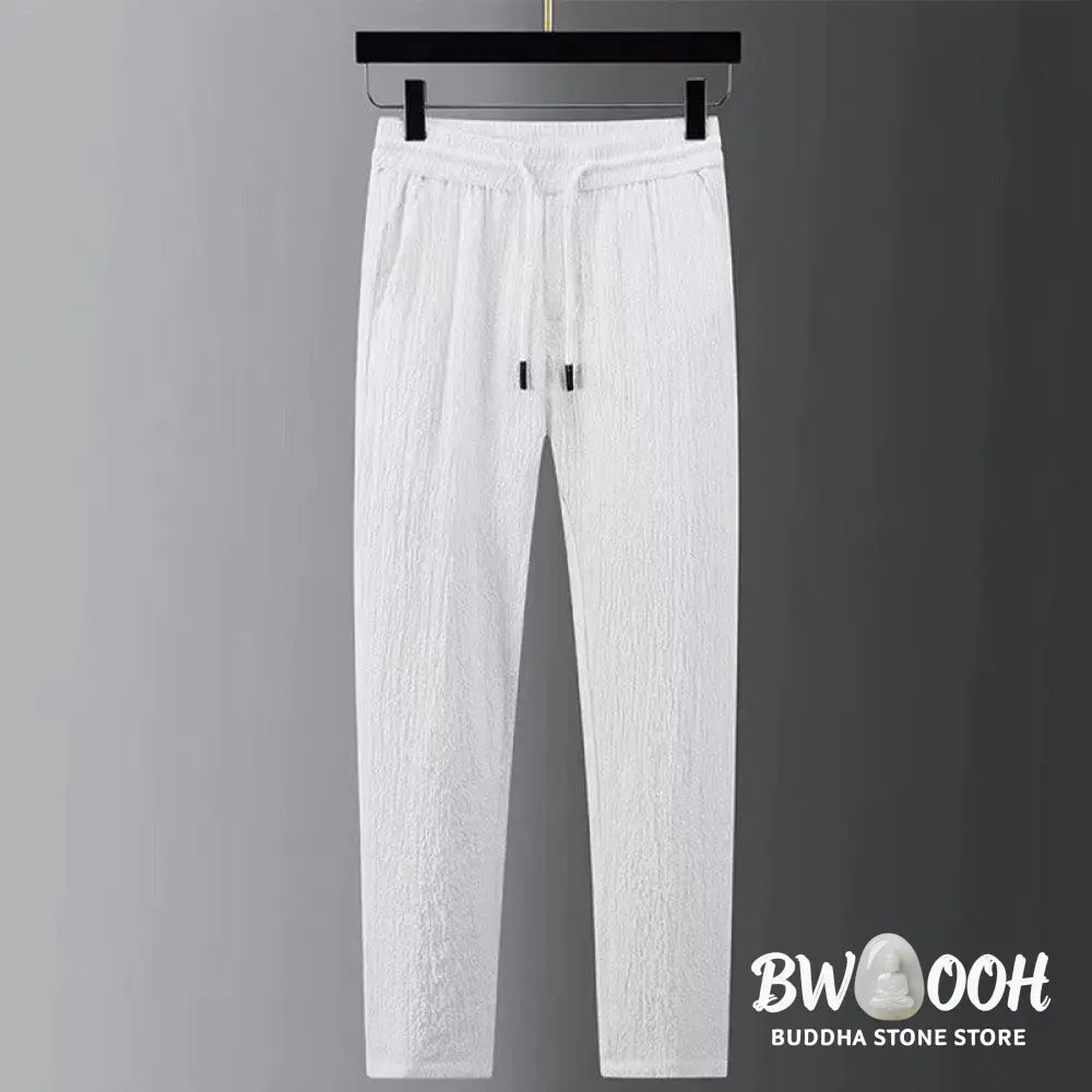 Buddha Stones Pure Color Long Sleeve Top Pants Clothing Men’s Set - Men’s Meditation Cloth