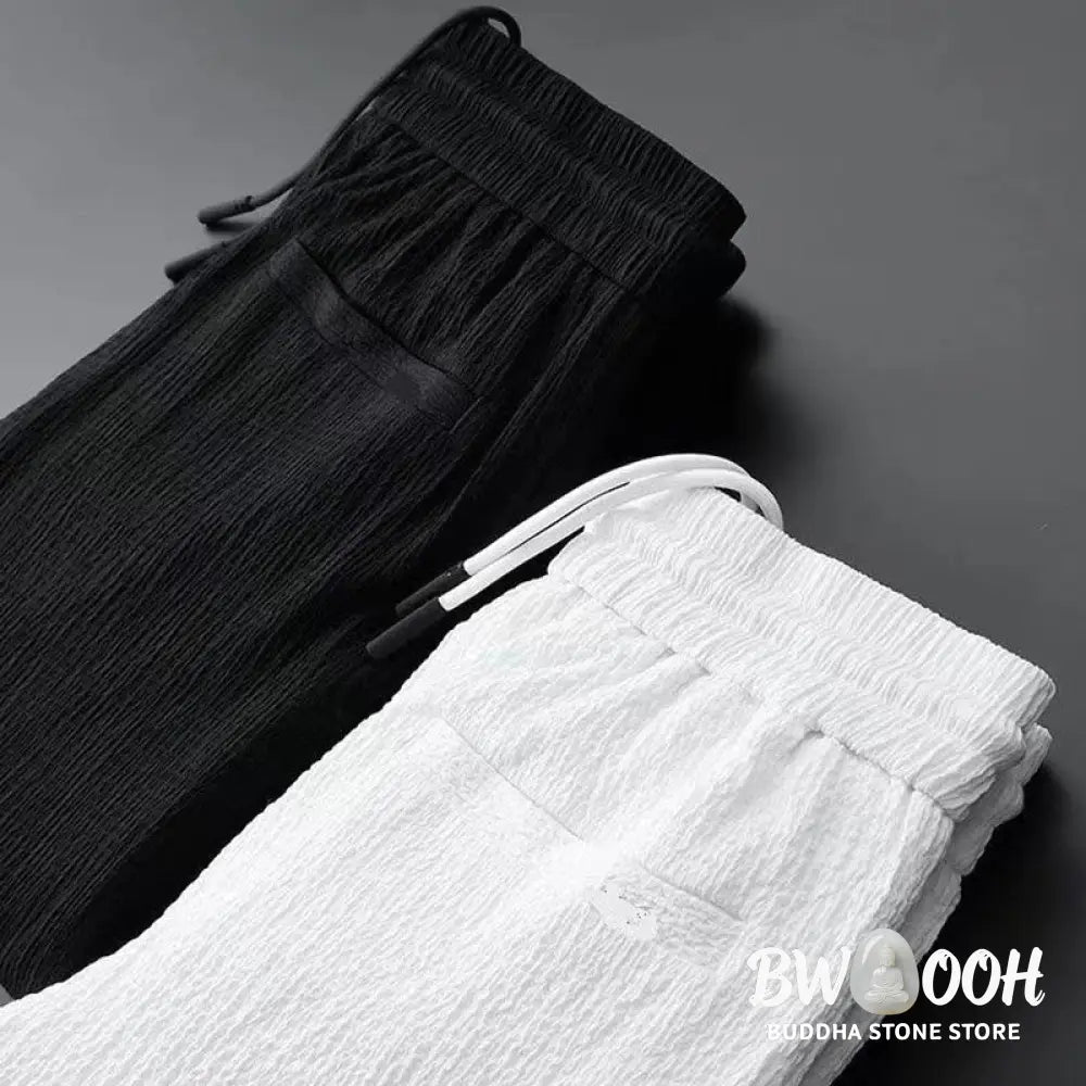 Buddha Stones Pure Color Long Sleeve Top Pants Clothing Men’s Set - Men’s Meditation Cloth