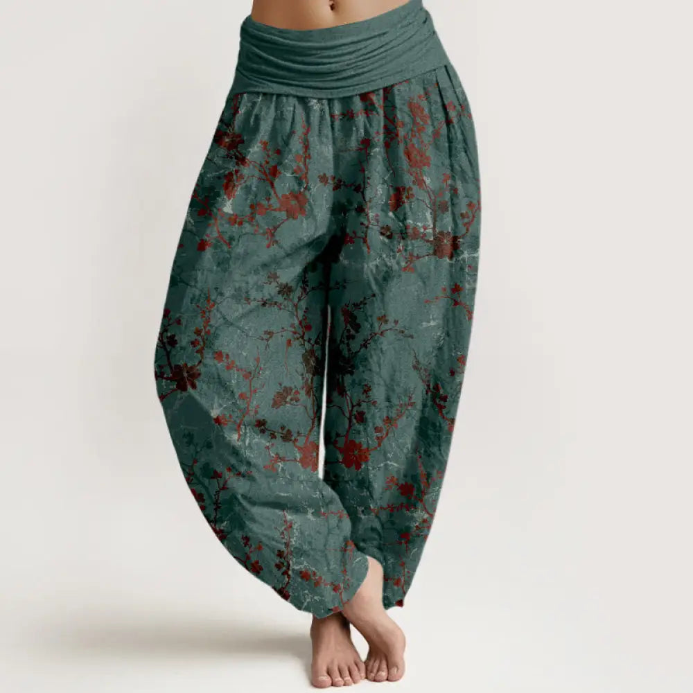 BWOOOH printed harem pants - Pure Cotton Blooming Flowers Branches Le