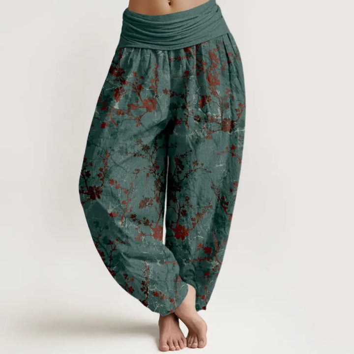 BWOOOH printed harem pants - Pure Cotton Blooming Flowers Branches Le