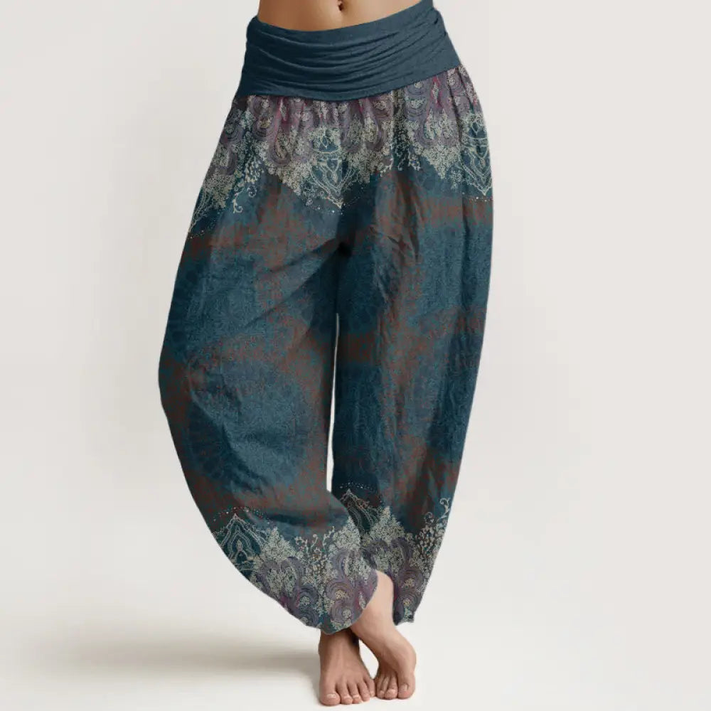 BWOOOH lotus print harem pants - Pure Cotton Casual Lycoris Radiata Manda