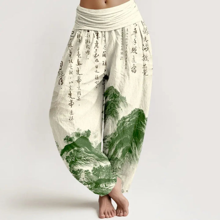 BWOOOH printed harem pants - Pure Cotton Chinese Calligraphy Landscap