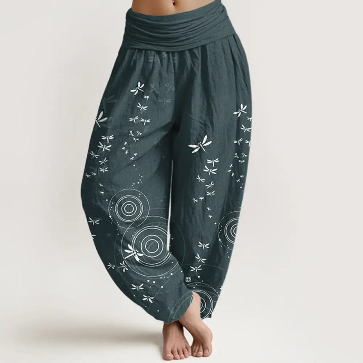 BWOOOH printed harem pants - Pure Cotton Circular Lines Dragonfly Wom