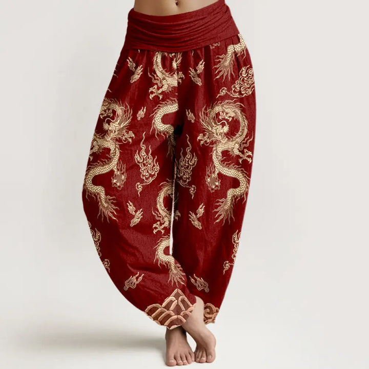 BWOOOH printed harem pants - Pure Cotton Dragon And Cloud Pattern Wom