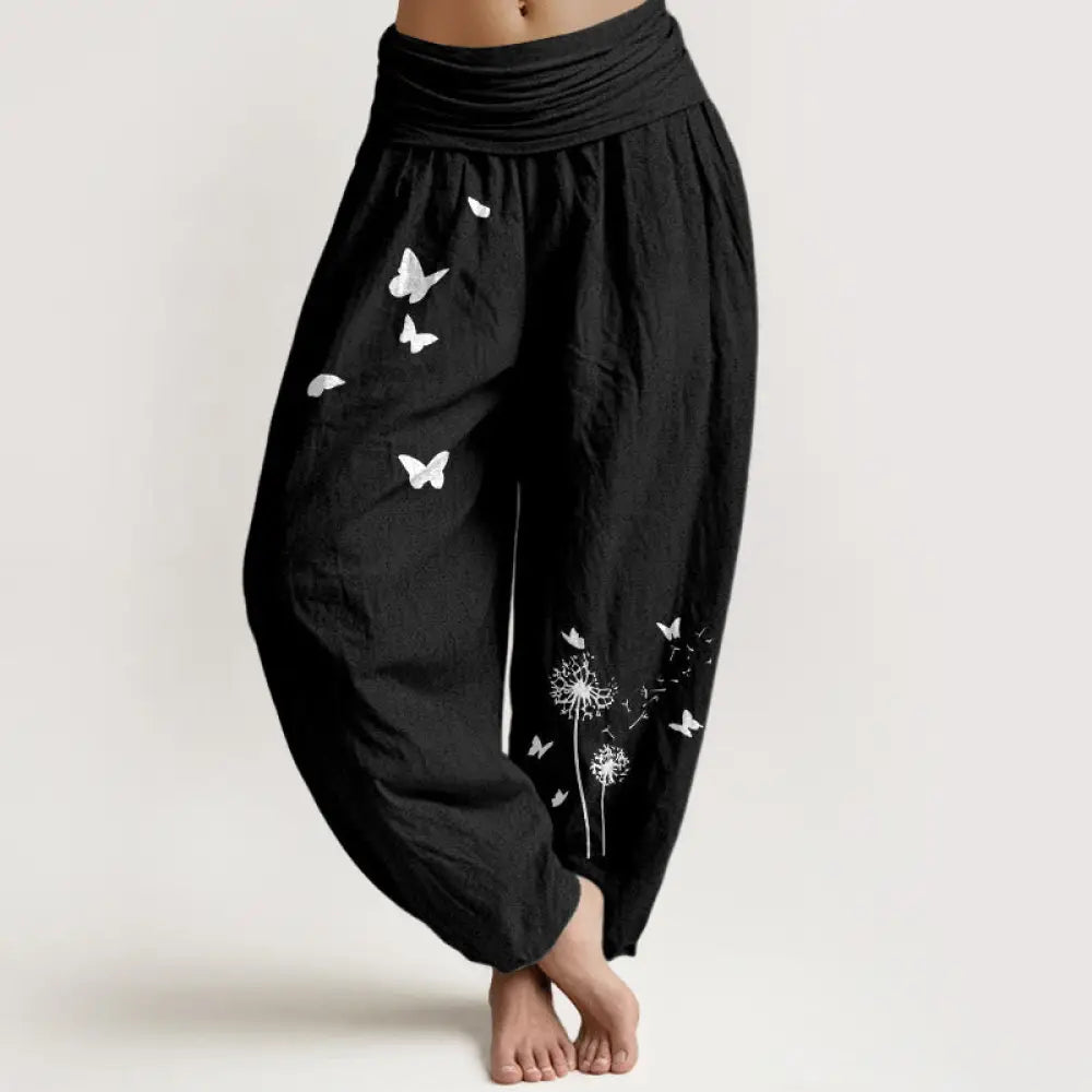 BWOOOH printed harem pants - Pure Cotton Elegant Butterfly Dandelion 