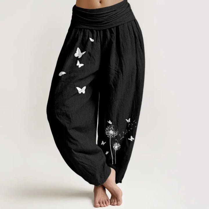 BWOOOH printed harem pants - Pure Cotton Elegant Butterfly Dandelion 