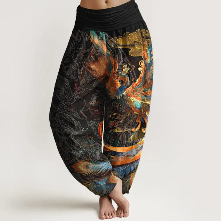 BWOOOH printed harem pants - Pure Cotton Gorgeous Flying Phoenix Clou