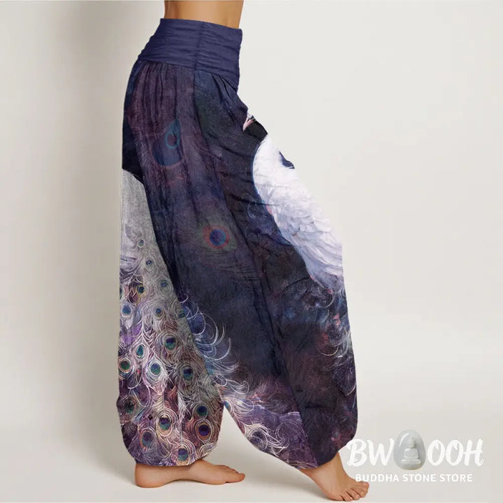 Buddha Stones Pure Cotton Gorgeous Peacock Pattern Women&