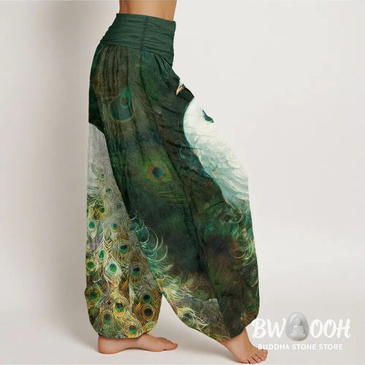 Buddha Stones Pure Cotton Gorgeous Peacock Pattern Women&