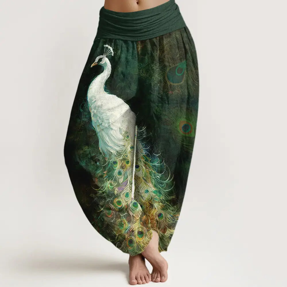 Buddha Stones Pure Cotton Gorgeous Peacock Pattern Women&