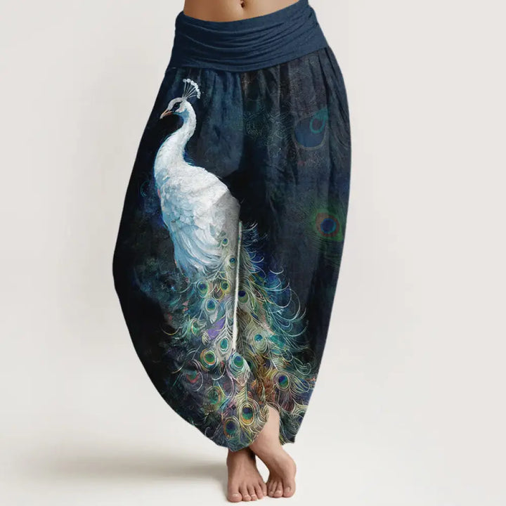 BWOOOH peacock print harem pants - Pure Cotton Gorgeous Peacock Pattern Wom