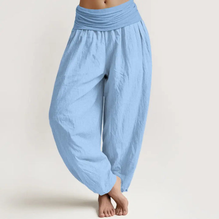 BWOOOH printed harem pants - Pure Cotton Light Sky Blue Women&